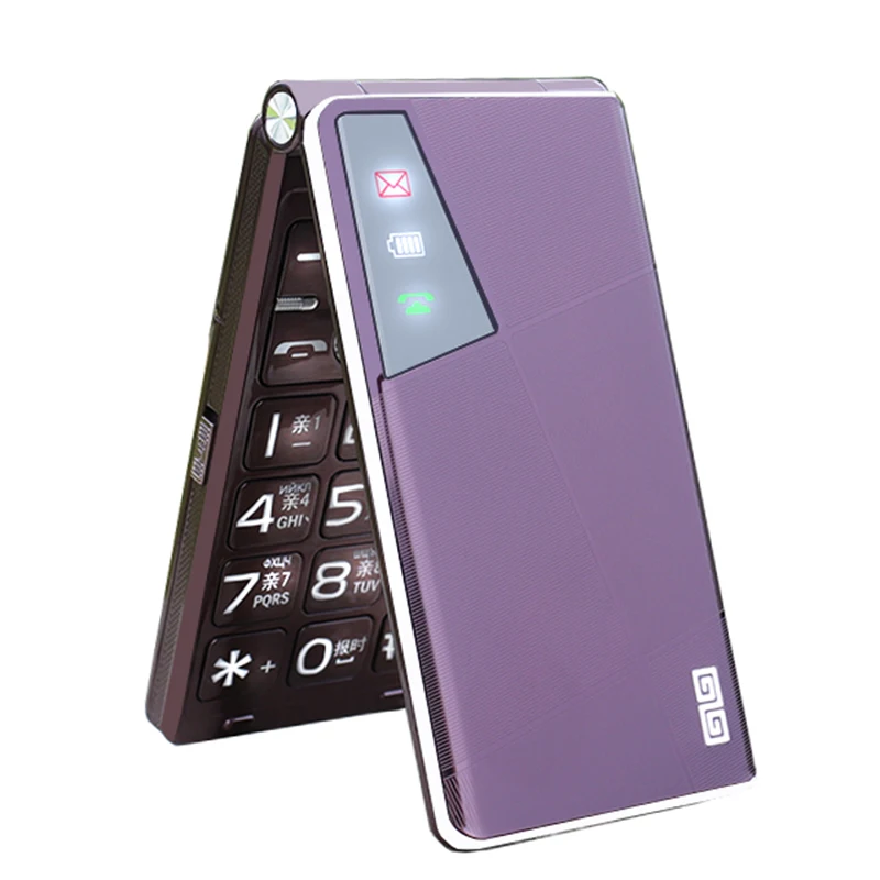 2.8" Dual Sim Card Elderly Big Push Button Flip Mobile Phone MP3 Unlocked Celular Wireless FM Torch 4050mah Clamshell CellPhone