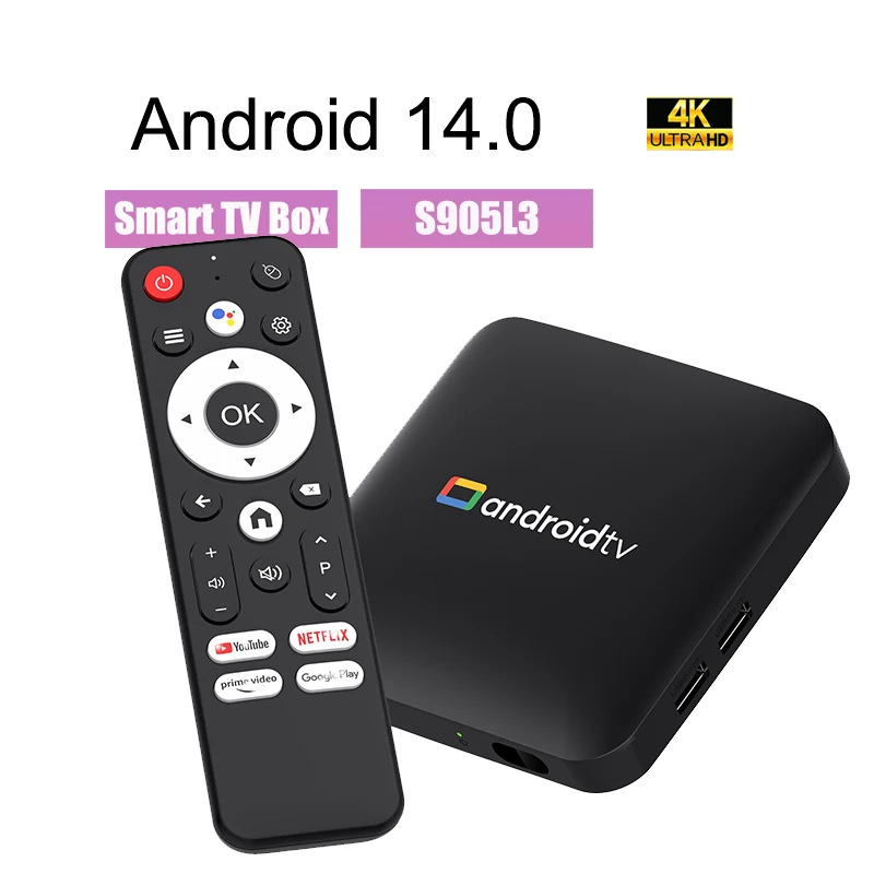Smart TV Box H96 MAX S905L3 Android 14.0 4K BT Google Voice Remote Media Player Home Android Set Top Box 2GB 16GB 8GB