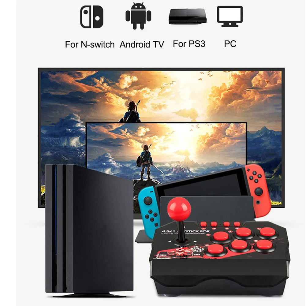 GAMINJA 4-in 1Game Joystick With 3M USB Cable TURBO Games Console Rocker Arcade Station For Nintendo Switch Android TV PS3 PC - Image 2