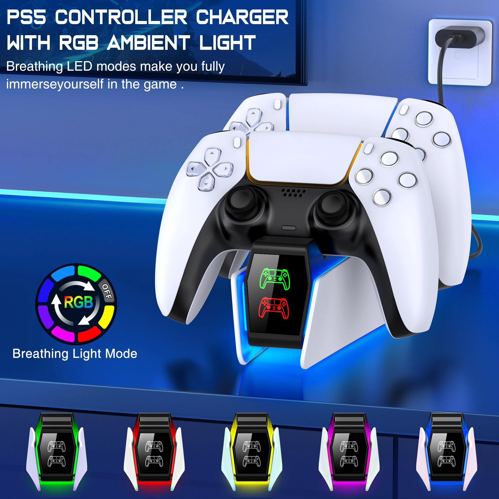 Controller Charging Station For PlayStation 5 Dual Fast Charger LED Indicator Charging Stand Docking Station ps5 accessories - Image 2