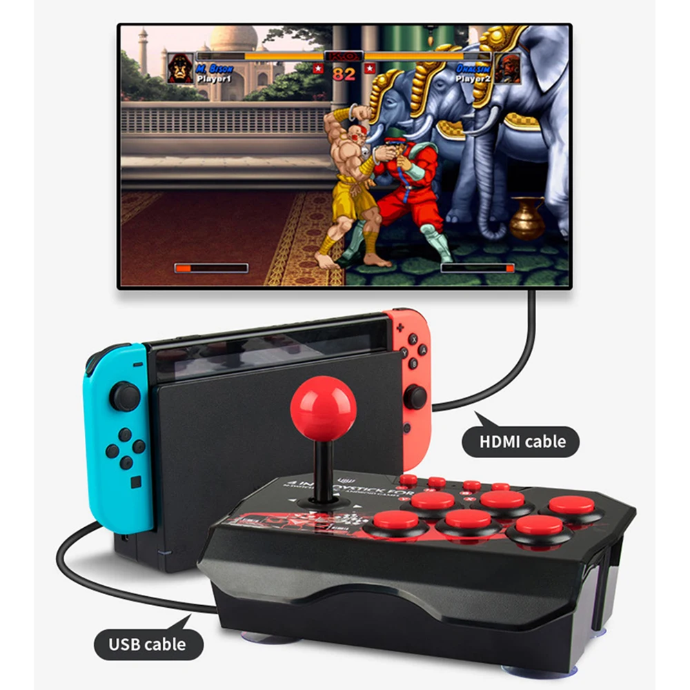 GAMINJA 4-in 1Game Joystick With 3M USB Cable TURBO Games Console Rocker Arcade Station For Nintendo Switch Android TV PS3 PC - Image 4