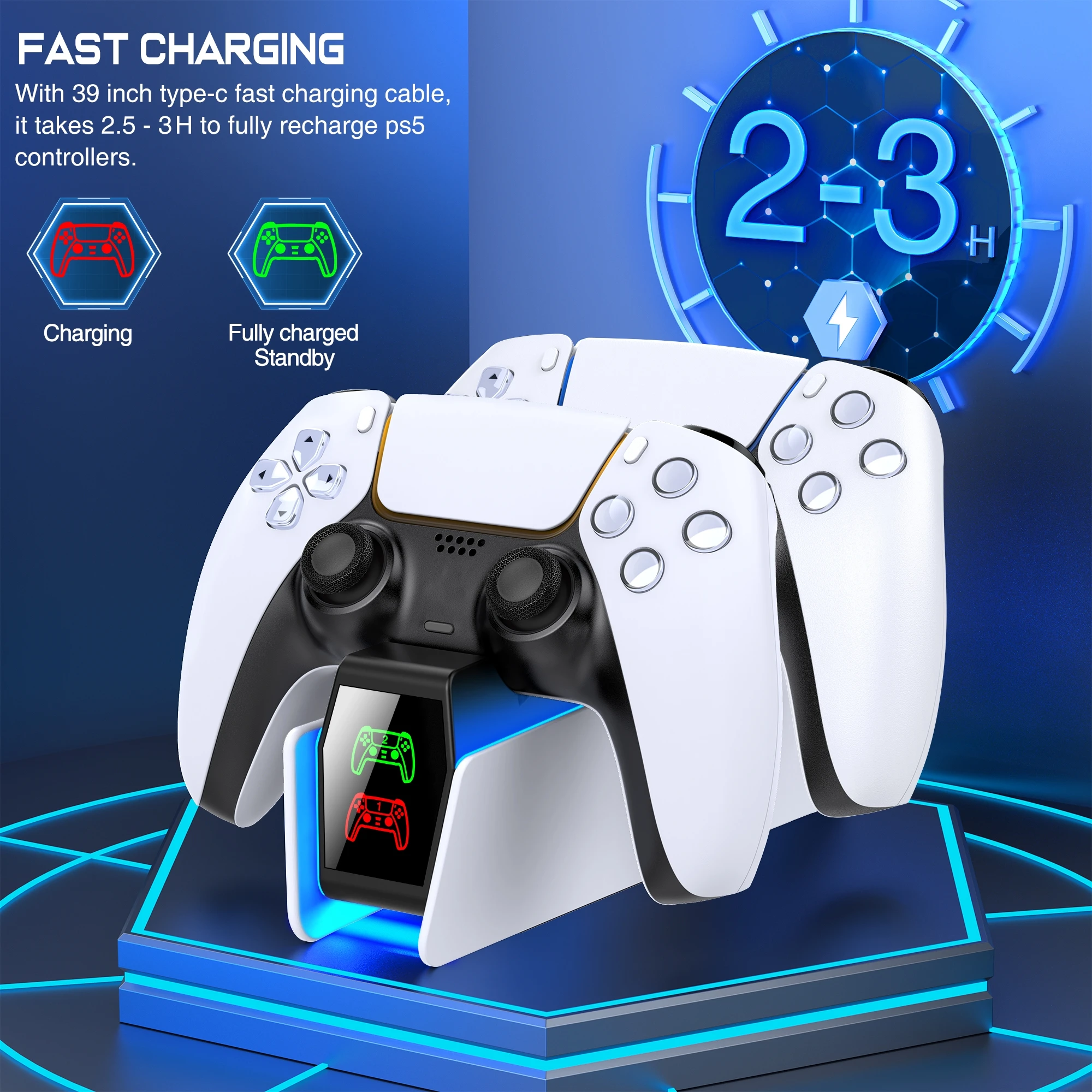Controller Charging Station For PlayStation 5 Dual Fast Charger LED Indicator Charging Stand Docking Station ps5 accessories - Image 3